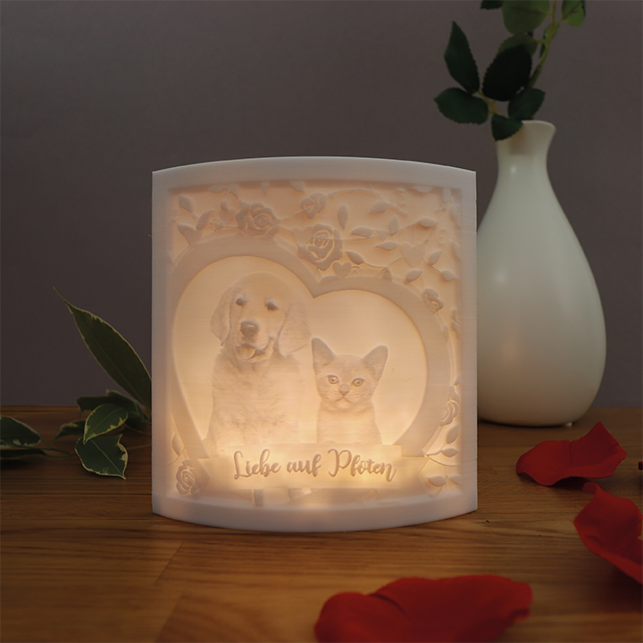 Lithografie-Lampe 3D mit Herz- und eigenem Bildmotiv